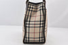 Authentic BURBERRY Nova Check Nylon Leather Tote Hand Bag Purse Beige 5686K