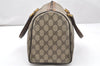 Authentic GUCCI Vintage Hand Boston Bag Purse GG PVC Leather Brown 5687K