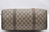 Authentic GUCCI Vintage Hand Boston Bag Purse GG PVC Leather Brown 5687K