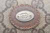 Authentic GUCCI Vintage Hand Boston Bag Purse GG PVC Leather Brown 5687K