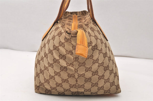 Authentic GUCCI Sherry Line Tote Hand Bag GG Canvas Leather 131228 Brown 5689K