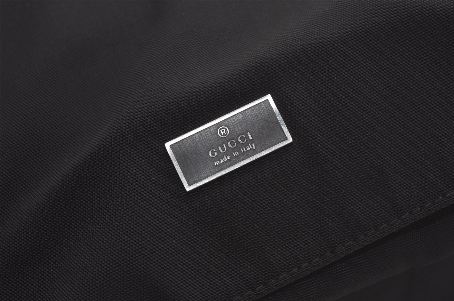 Authentic GUCCI Shoulder Cross Body Bag Purse Nylon Leather 0190340 Black 5691K