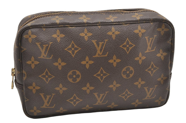 Auth Louis Vuitton Monogram Trousse Toilette 23 Clutch Hand Bag M47524 LV 5692K