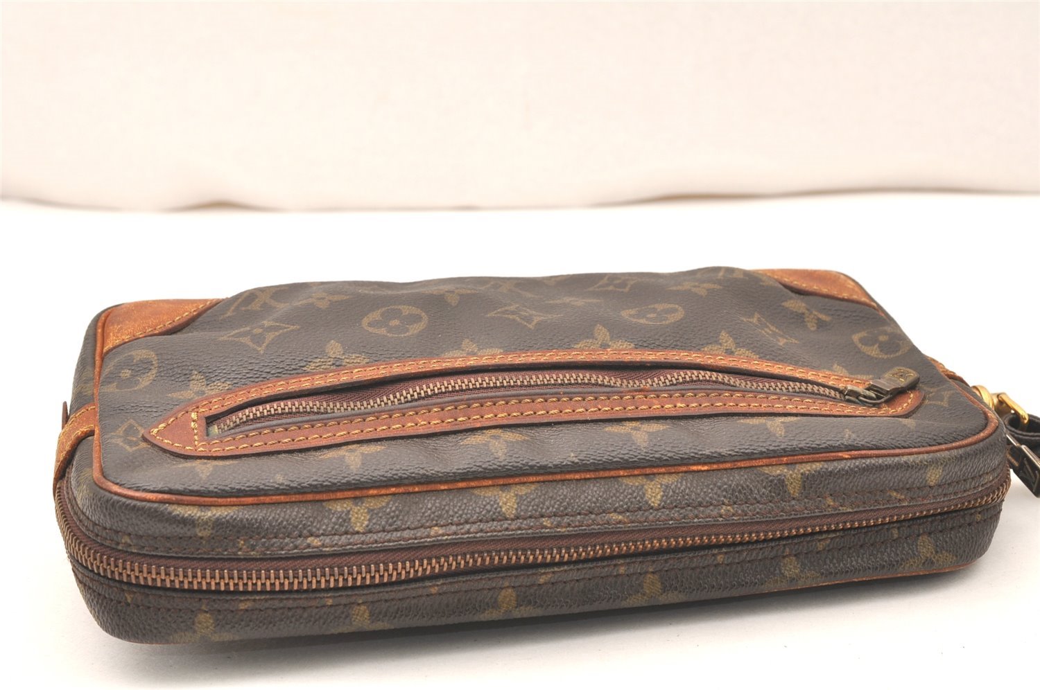 Authentic Louis Vuitton Monogram Marly Dragonne GM M51825 Clutch Hand Bag 5693K