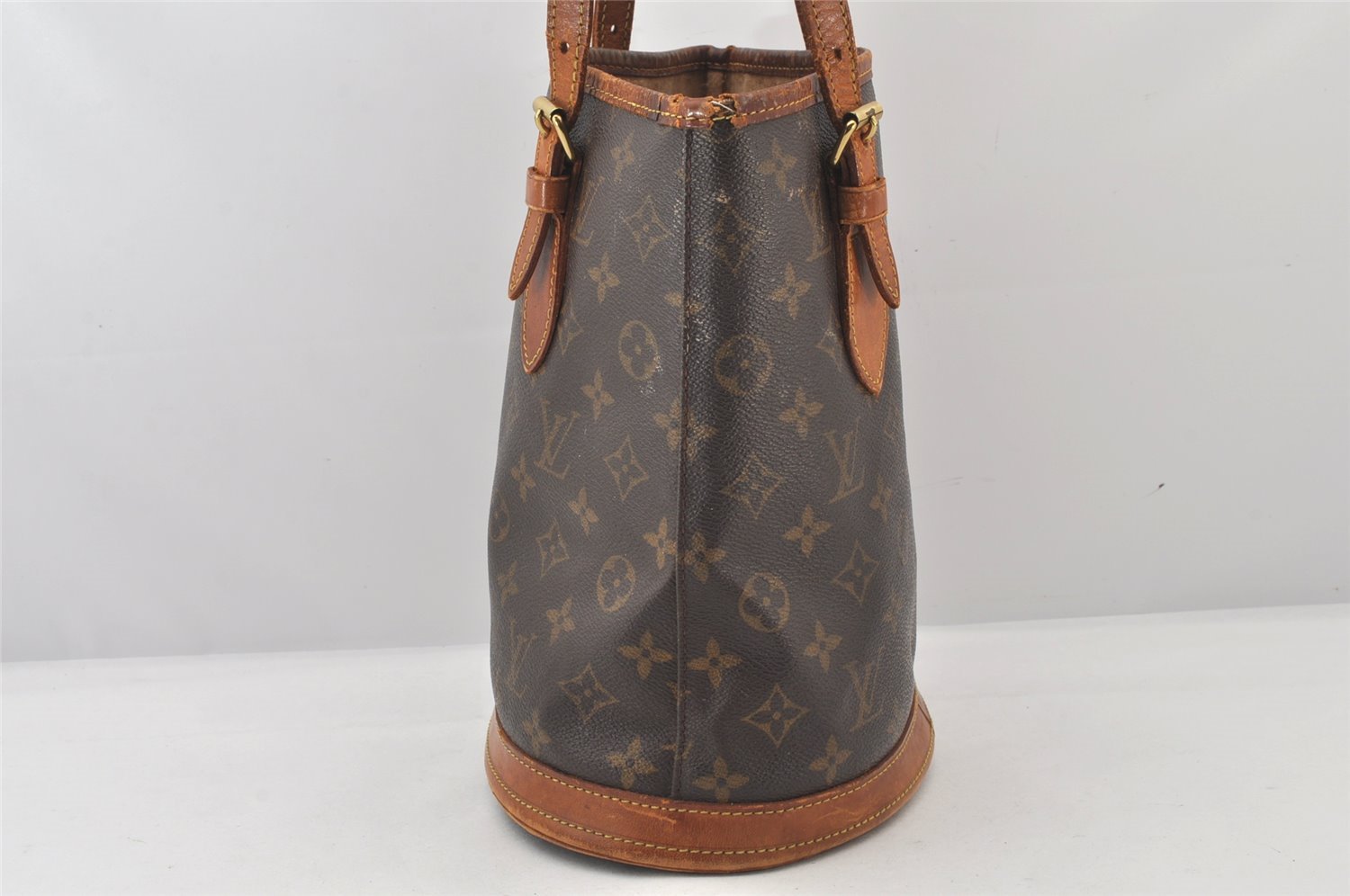 Authentic Louis Vuitton Monogram Bucket PM Shoulder Tote Bag M42238 Junk 5697K