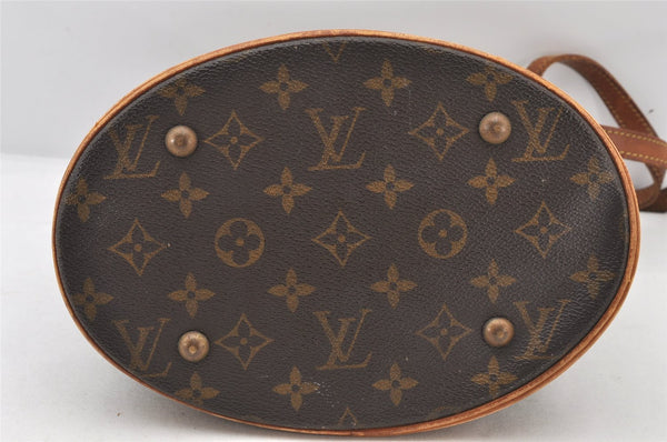 Authentic Louis Vuitton Monogram Bucket PM Shoulder Tote Bag M42238 Junk 5697K