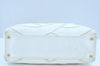 Authentic CHANEL Vintage Caviar Skin CoCo Mark Shoulder Tote Bag White 5698H