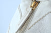 Authentic CHANEL Vintage Caviar Skin CoCo Mark Shoulder Tote Bag White 5698H