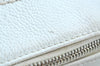 Authentic CHANEL Vintage Caviar Skin CoCo Mark Shoulder Tote Bag White 5698H