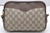 Authentic GUCCI Shoulder Cross Body Bag Purse GG PVC Leather Brown Junk 5699K