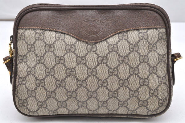 Authentic GUCCI Shoulder Cross Body Bag Purse GG PVC Leather Brown Junk 5699K