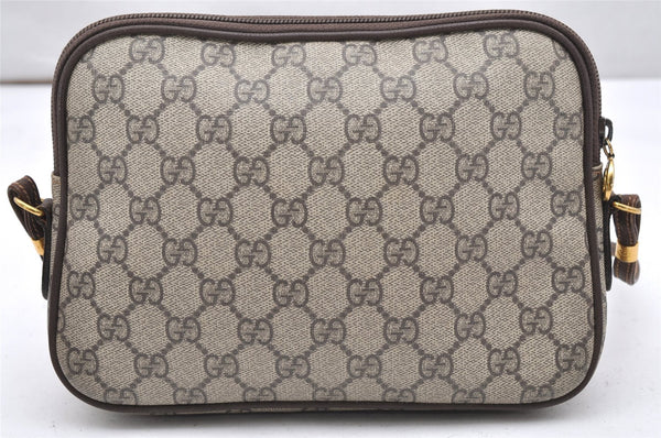 Authentic GUCCI Shoulder Cross Body Bag Purse GG PVC Leather Brown Junk 5699K