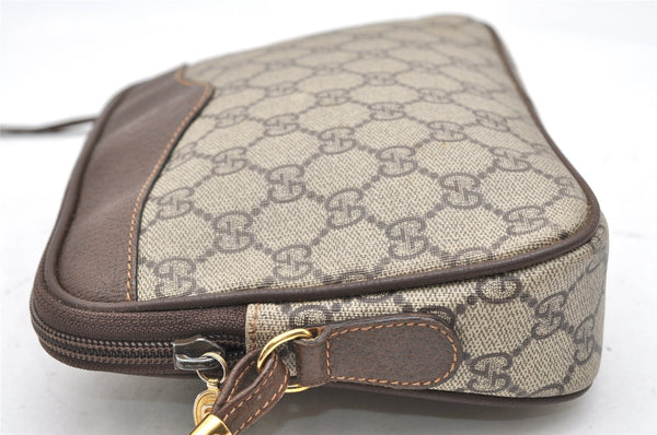Authentic GUCCI Shoulder Cross Body Bag Purse GG PVC Leather Brown Junk 5699K