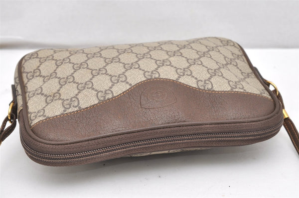 Authentic GUCCI Shoulder Cross Body Bag Purse GG PVC Leather Brown Junk 5699K