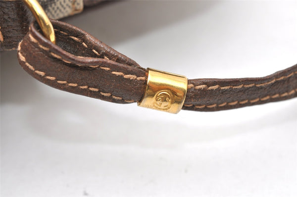 Authentic GUCCI Shoulder Cross Body Bag Purse GG PVC Leather Brown Junk 5699K