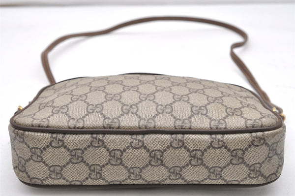 Authentic GUCCI Shoulder Cross Body Bag Purse GG PVC Leather Brown Junk 5699K