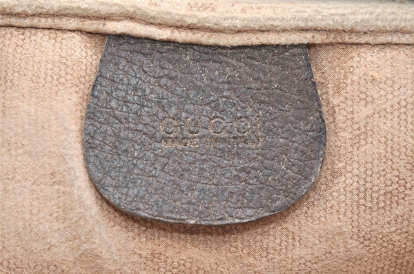 Authentic GUCCI Shoulder Cross Body Bag Purse GG PVC Leather Brown Junk 5699K