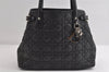 Authentic Christian Dior Panarea Cannage Tote Bag PVC Leather Black 5700I