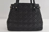 Authentic Christian Dior Panarea Cannage Tote Bag PVC Leather Black 5700I
