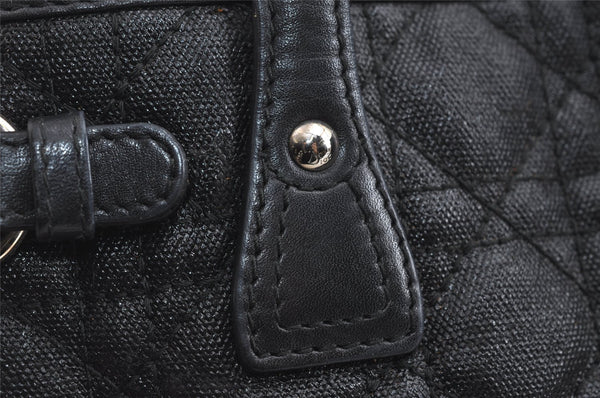 Authentic Christian Dior Panarea Cannage Tote Bag PVC Leather Black 5700I