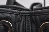 Authentic Christian Dior Panarea Cannage Tote Bag PVC Leather Black 5700I
