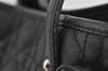 Authentic Christian Dior Panarea Cannage Tote Bag PVC Leather Black 5700I