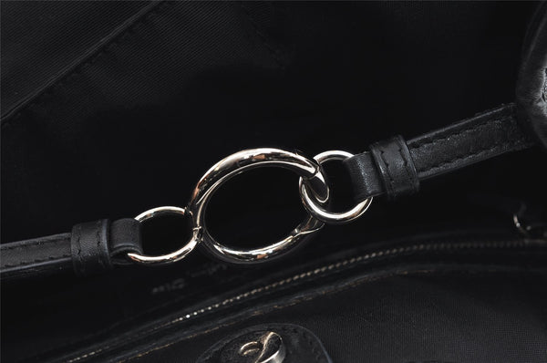 Authentic Christian Dior Panarea Cannage Tote Bag PVC Leather Black 5700I