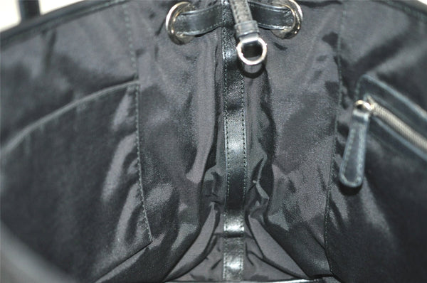Authentic Christian Dior Panarea Cannage Tote Bag PVC Leather Black 5700I