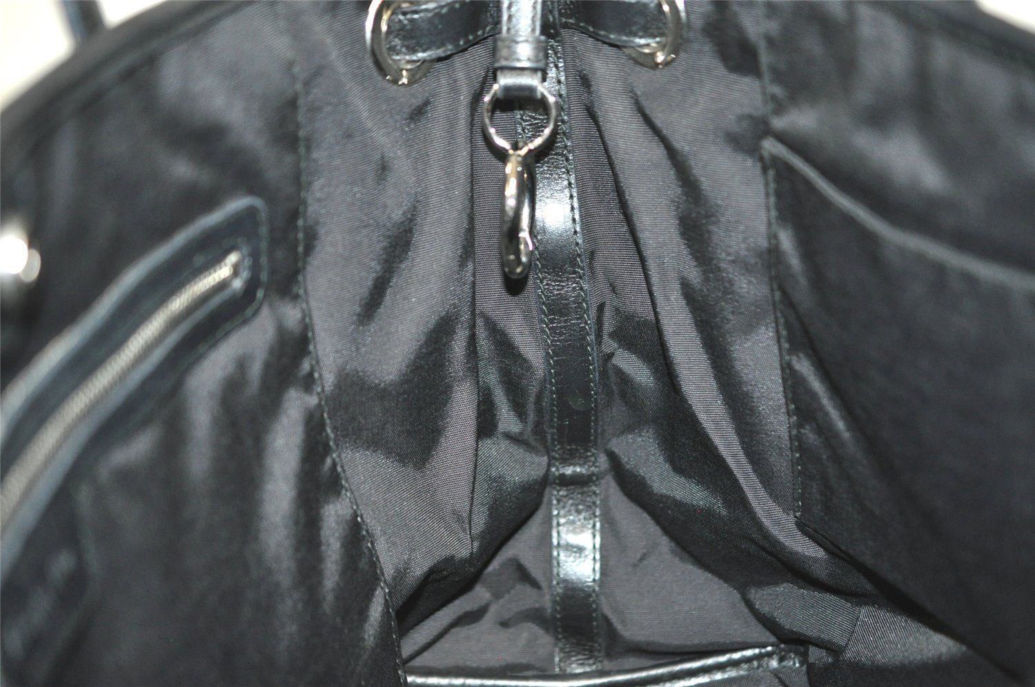 Authentic Christian Dior Panarea Cannage Tote Bag PVC Leather Black 5700I