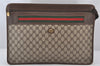 Authentic GUCCI Web Sherry Line Document PC Case GG PVC Leather Brown 5701K