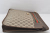 Authentic GUCCI Web Sherry Line Document PC Case GG PVC Leather Brown 5701K