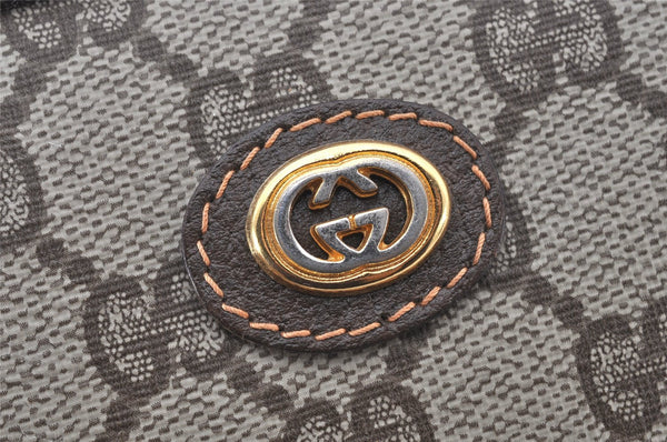 Authentic GUCCI Web Sherry Line Document PC Case GG PVC Leather Brown 5701K