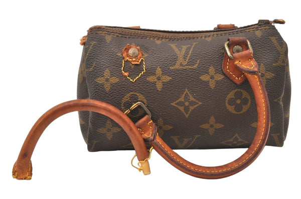 Authentic Louis Vuitton Monogram Mini Speedy Hand Bag Purse Old Model Junk 5702K