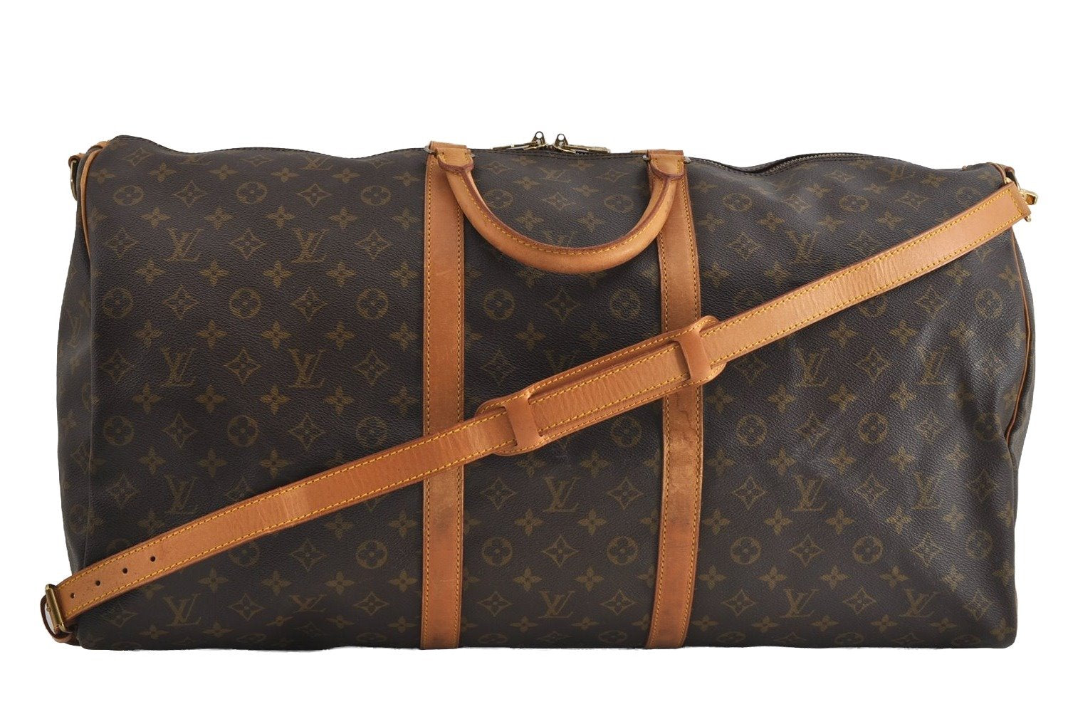 Authentic Louis Vuitton Monogram Keepall Bandouliere 60 M41412 Boston Bag 5703I