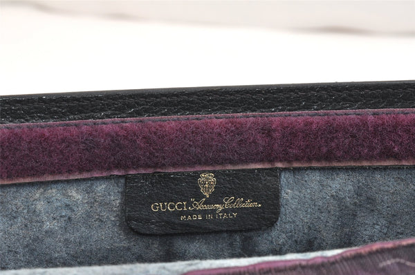 Authentic GUCCI Sherry Line Clutch Hand Bag Purse GG PVC Leather Navy Junk 5703K