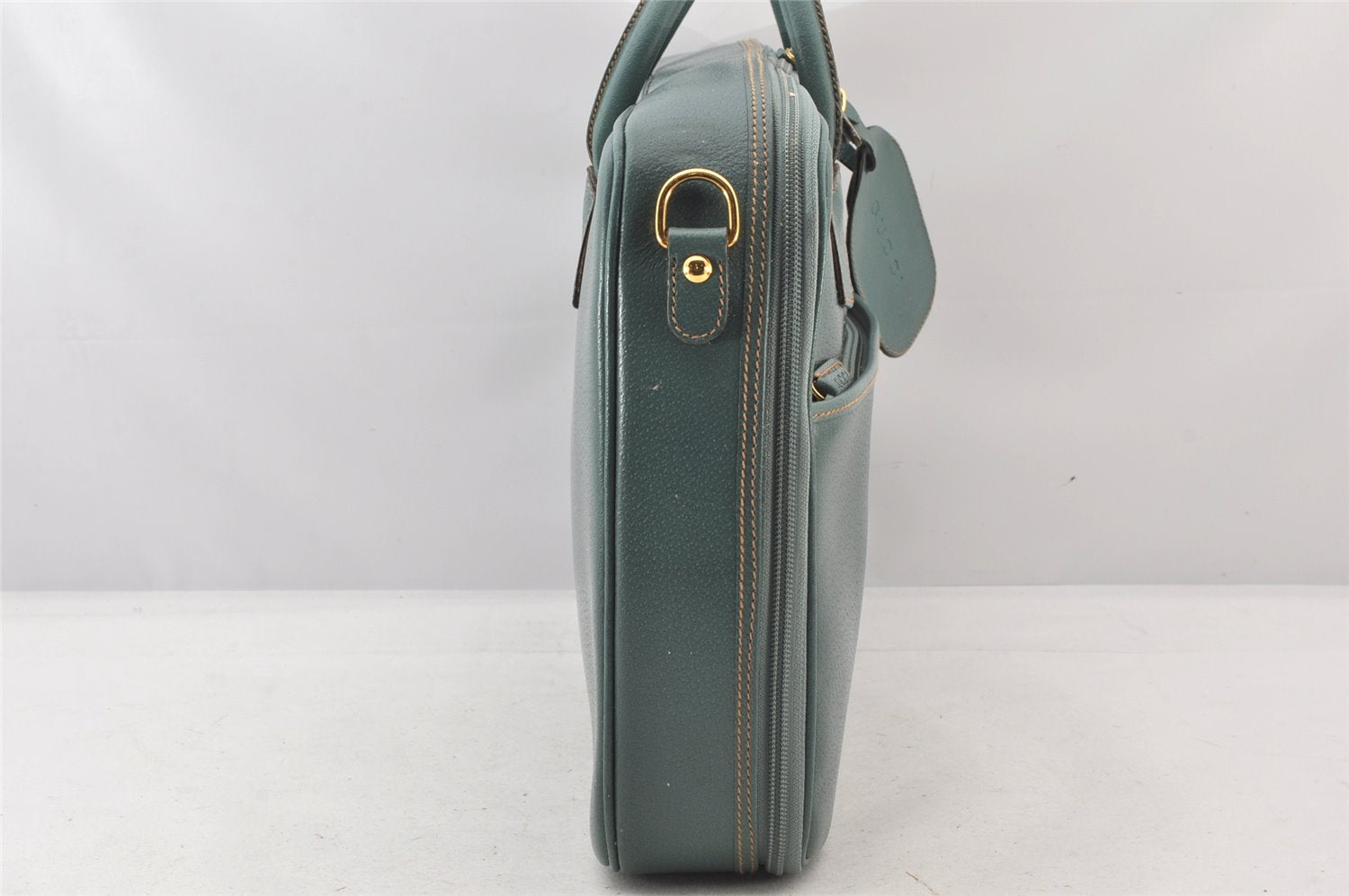 Authentic GUCCI 2Way Briefcase Business Bag Leather Light Blue Junk 5705K