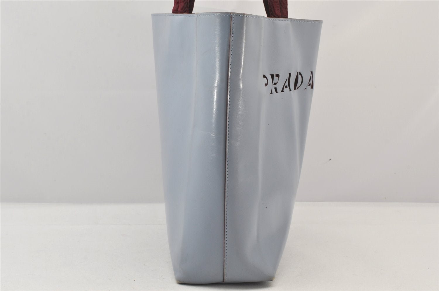 Authentic PRADA VITELLO SHOPPIN Leather Tote Bag B10187 Light Blue 5708K