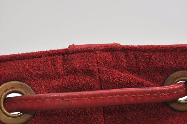 Authentic Louis Vuitton Epi Petit Noe Shoulder Drawstring Bag M44107 Red 5709I