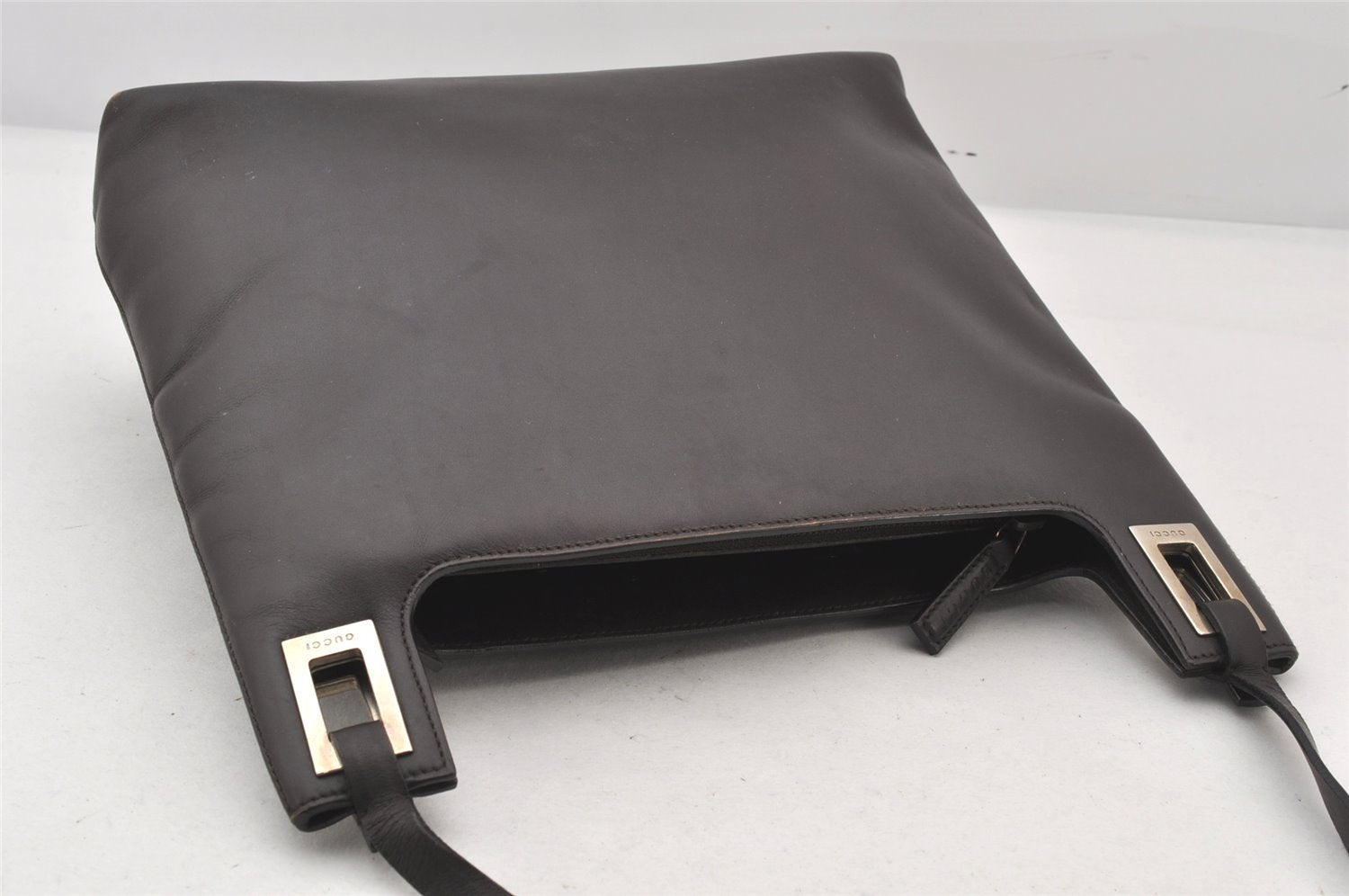 Authentic GUCCI Shoulder Hand Bag Purse Leather 0013099 Brown Junk 5709K