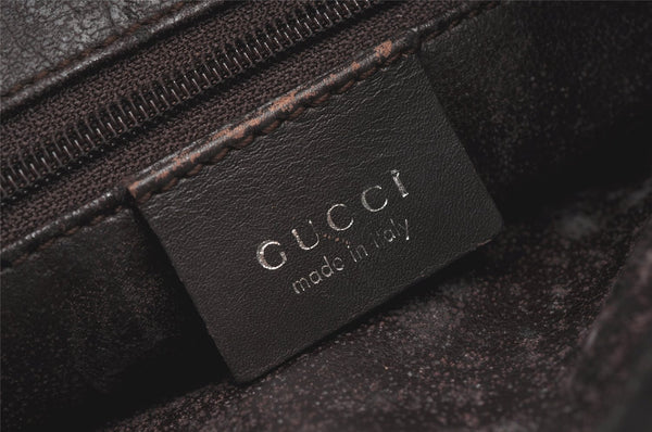 Authentic GUCCI Shoulder Hand Bag Purse Leather 0013099 Brown Junk 5709K