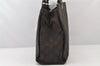 Authentic GUCCI Bamboo Hand Bag GG Nylon Leather 0021010 Black Brown 5711K