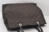Authentic GUCCI Bamboo Hand Bag GG Nylon Leather 0021010 Black Brown 5711K