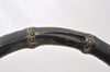 Authentic GUCCI Bamboo Hand Bag GG Nylon Leather 0021010 Black Brown 5711K