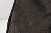 Authentic GUCCI Bamboo Hand Bag GG Nylon Leather 0021010 Black Brown 5711K