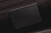 Authentic GUCCI Bamboo Hand Bag GG Nylon Leather 0021010 Black Brown 5711K