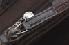 Authentic GUCCI Bamboo Hand Bag GG Nylon Leather 0021010 Black Brown 5711K