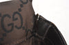 Authentic GUCCI Bamboo Hand Bag GG Nylon Leather 0021010 Black Brown 5711K