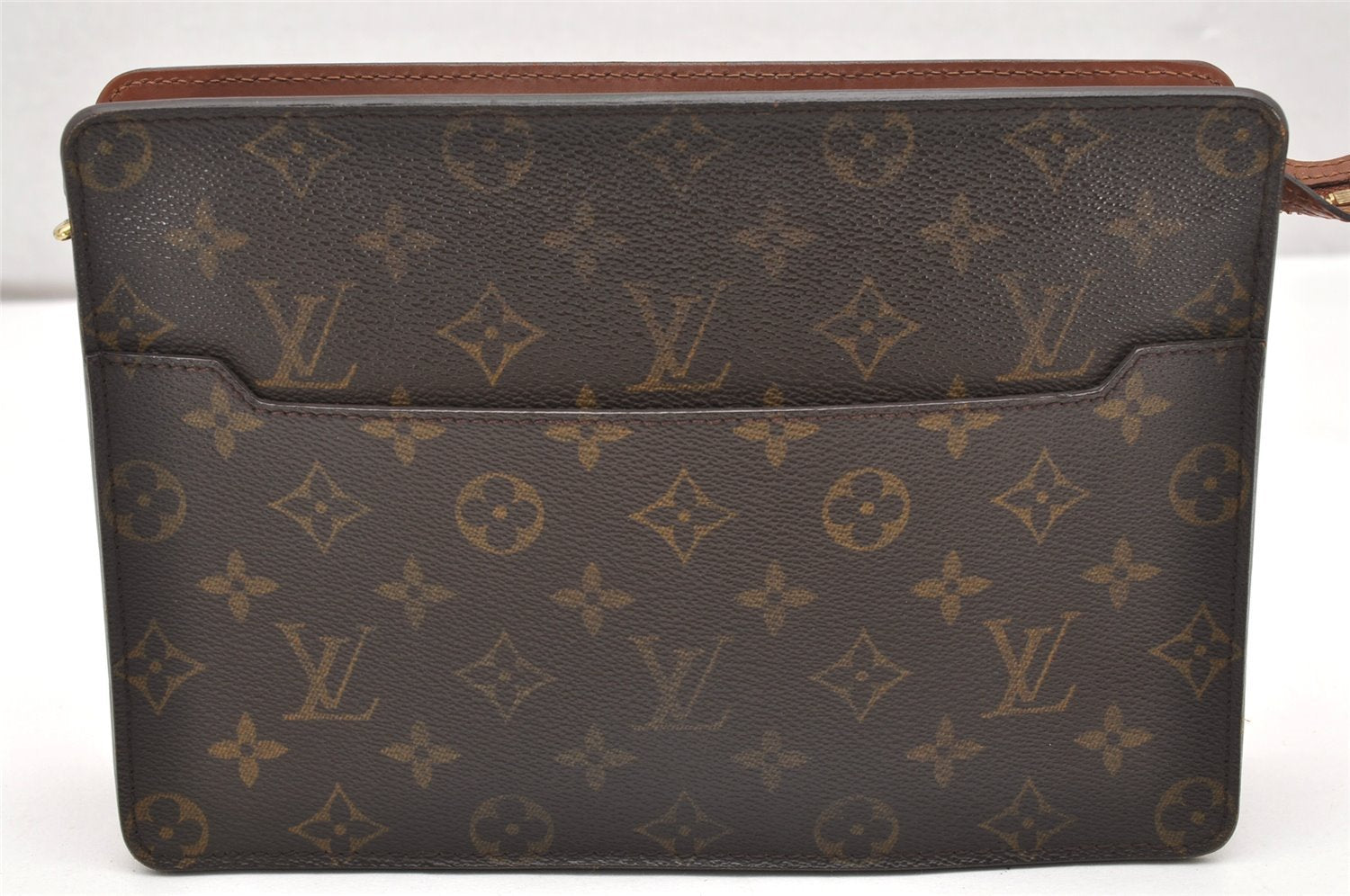 Authentic Louis Vuitton Monogram Pochette Homme Clutch Hand Bag M51795 LV 5713K