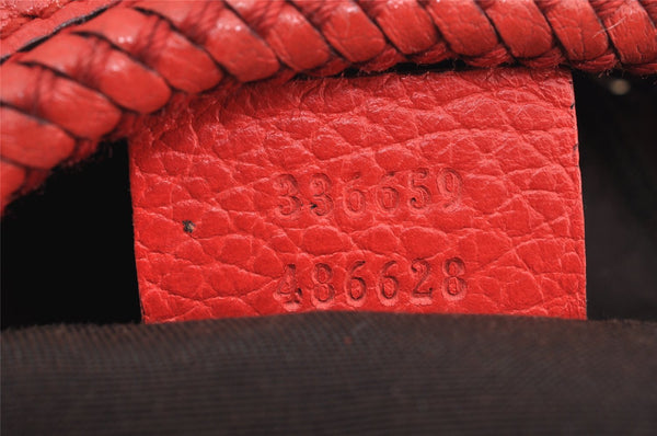 Authentic GUCCI Vintage Tassel Shoulder Hand Bag Leather 336659 Red 5715I