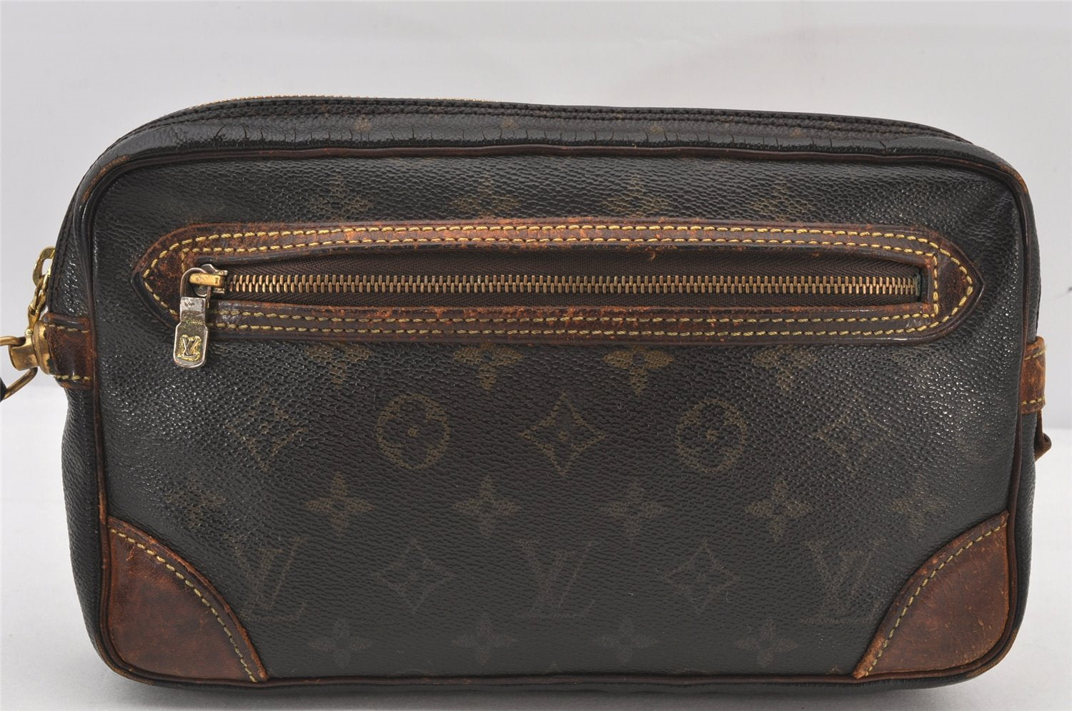 Authentic Louis Vuitton Monogram Marly Dragonne GM M51825 Clutch Hand Bag 5715K